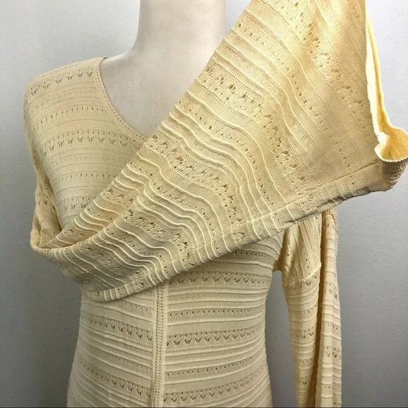 FENDI Bell Sleeve Tea Dye Knit Lace Cardigan 42 M